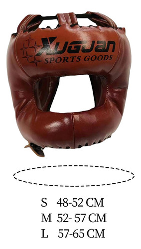 Casco De Boxeo Ajustable Acolchado Muay Thai Head Marrón M