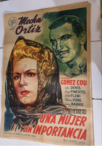Antiguo Afiche De Cine Original-una Mujer Sin Importancia-sb