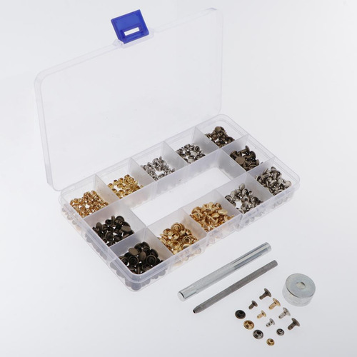 240pcs Botones A De Doble Tapa Remaches Con Herramientas De
