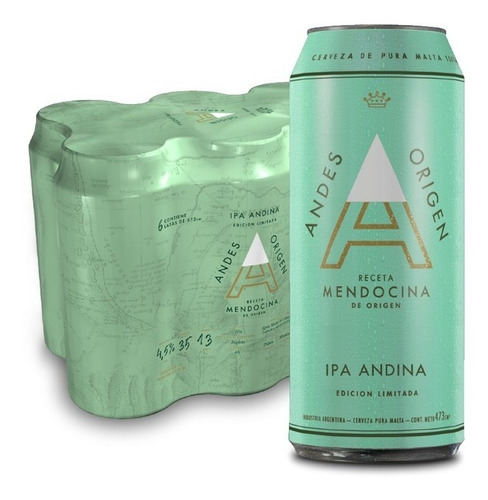 Cerveza Andes Origen Ipa 473ml Pack X6 Latas