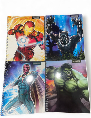 Cuaderno Universitario Proarte 100h 7mm  Pack 4 Marvel