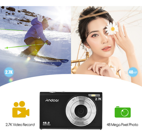 Cámara Digital Andoer De 2,7 K, Videocámara Compacta, 48 Mp,