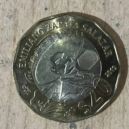 Moneda De $20 Emiliano Zapata Salazar