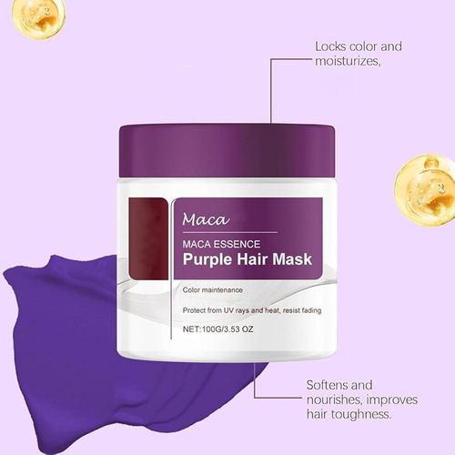 Mascarilla Capilar Morada Con Esencia De Maca, Acondicionado