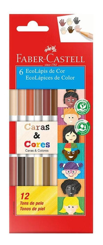 Lápiz bicolor Faber Castell, 12 caras y colores