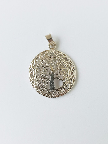 Dije Árbol De La Vida Grande De Plata 925 Importado 