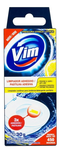 Detergente Sanitário Pastilha Adesiva Citrus Vim 30g 3 Unidades