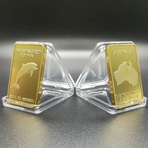 Moneda Colección Souvenir Delfín Australia Chapada En Oro