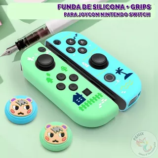 Funda Switch Silicona + Grip Joycon Animal Crossing Nintendo