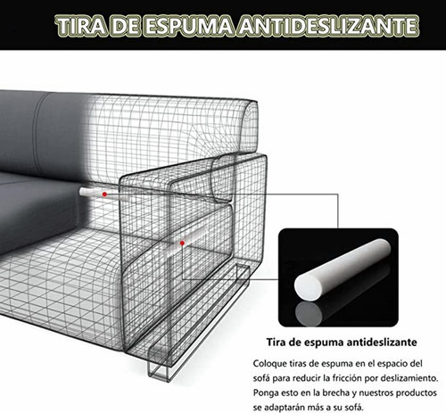 Bd Funda For Sofá De 3 Plazas Con Elástico Con Brazo, 1