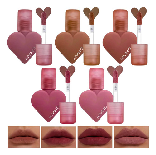 Cuidado Facial Labial Mate Maquillaje Natural Nude Corazón F Tipo De Piel Normal / Modelo 1