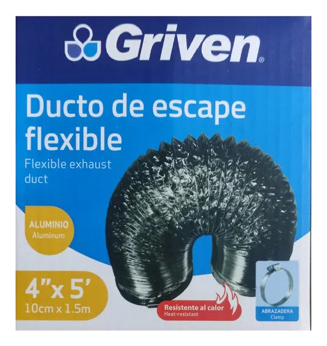 Ducto Flexible 4 Pulgadas Secadora Campana 1.5 De Largo