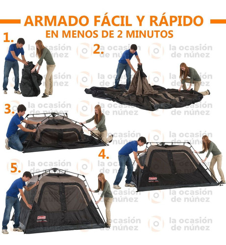 Carpa Automatica 4 Personas Coleman Instant Camping Aventura