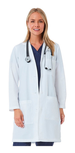 Delantal Clinico Medico Largo Blanco Labcoat - 7156