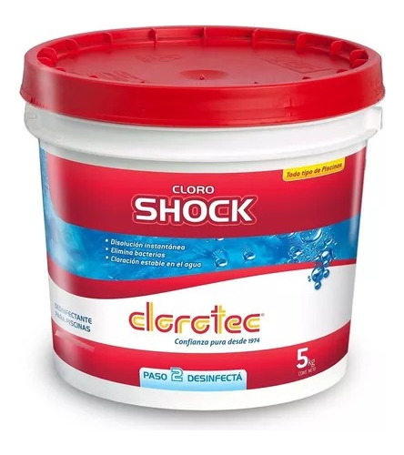 Cloro Shock Granulado Disolucion Rapida Clorotec 5 Kgs