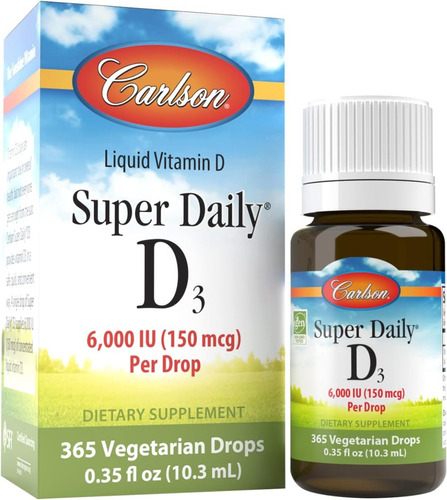 Súper Vitamina D3 6000 Iu Diaria Carlson 10.3 Ml