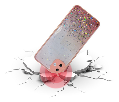 Imagen 2 de 3 de Carcasa Para Samsung A04 Glitter Proteccion Camara