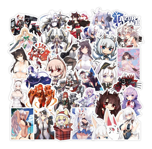 Azur Lane 50 Calcomanias Stickers Pvc Vs Agua Anime Manga