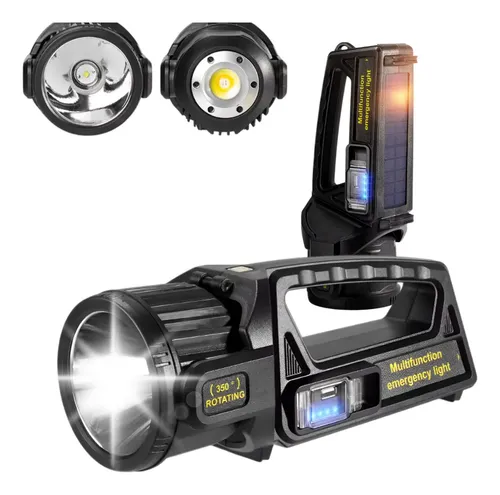 Lanterna Multifuncional Rotativa Com Luz Dupla Painel Solar Lante...