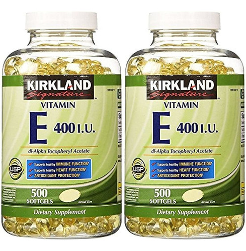 Kirkland Signature Vitamina E 400 Iu, 500 Cápsulas Blandas (