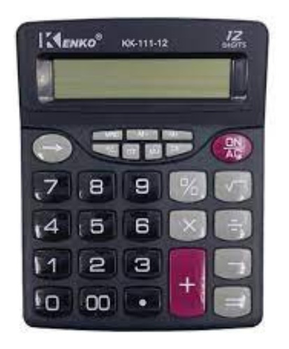 Calculadora Kk111 12 Dig Números Cor Preta Grande Big Contas Cor Preto