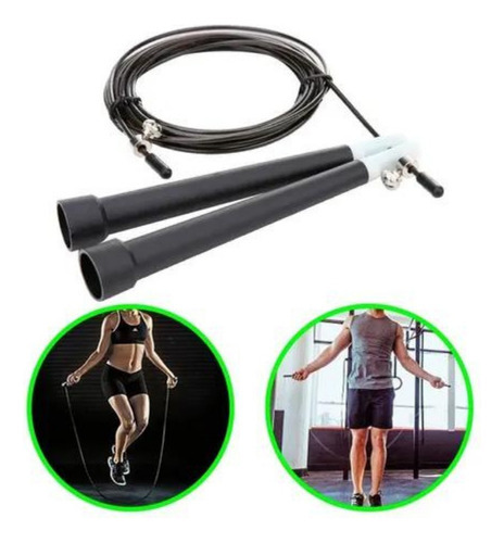 Corda De Pular Ajustável Speed Rope Crossfit Preta