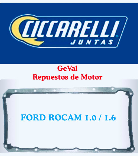 Junta De Cárter Ford Rocam 1.0/1.6 * Cicarelli* La Mejor