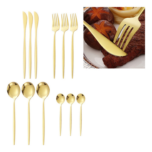 Rii Juego De Vajilla, Cucharas, Cuchillos Y Tenedores, 12