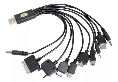 Cable Usb Multicargador Celulares Tipo Pulpo Usb 10 En 1