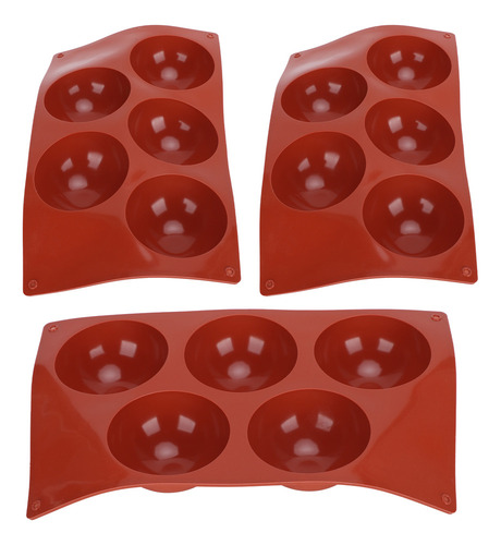 Molde De Silicona Semi Esfera 3pcs Diy Hornear Hacer Calient