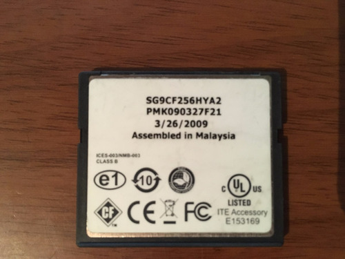 Memoria Compacflash Grado Industrial 258 Mb Smart (Usado)
