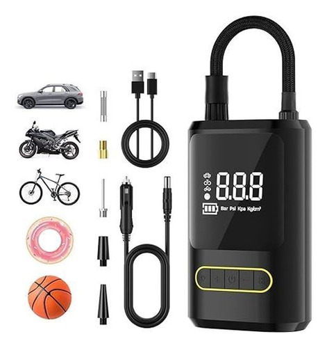 Inflador Compresor Recargable Auto Moto Bicicleta Powerbank