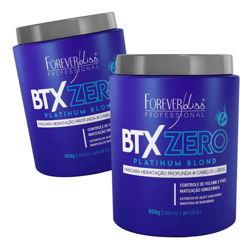 Kit 2 Btx Zero Platinum Blond Forever Liss Botox Zero 950g