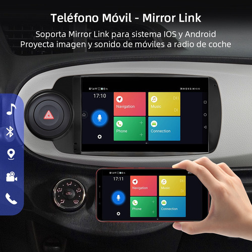 Estéreo Android Para Toyota Yaris 2012-2017 Cámara Gps Fm Bt