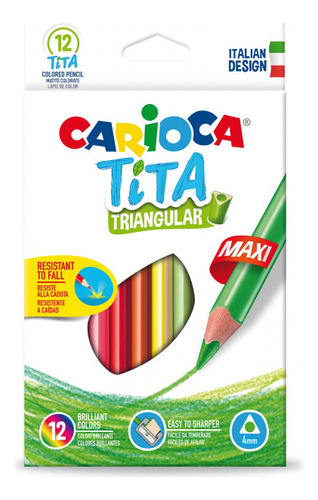 Lapices Lapiz Carioca Tita Maxi Triangular X12 Colores Jumbo