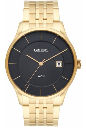 Relógio Orient Masculino Slim Mgss1127 G1kx Dourado Preto