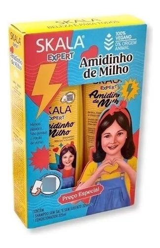 Kit Skala Amidinho De Milho Sham + Acondr Kids Curly G Vegan