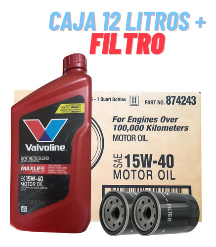 Aceite 15w40 Semi Sintetico Valvoline Pack 12lts+2filtros