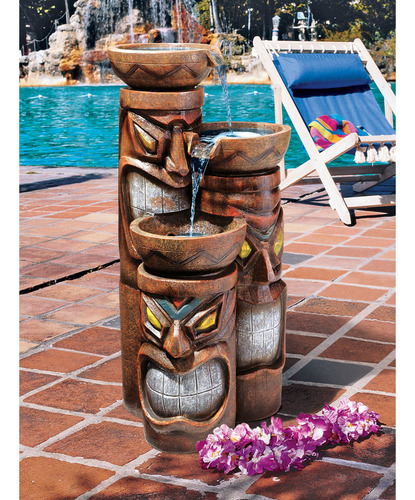 Fuente De Jardín Tres Tazones Cascada Estilo Aloha, 29