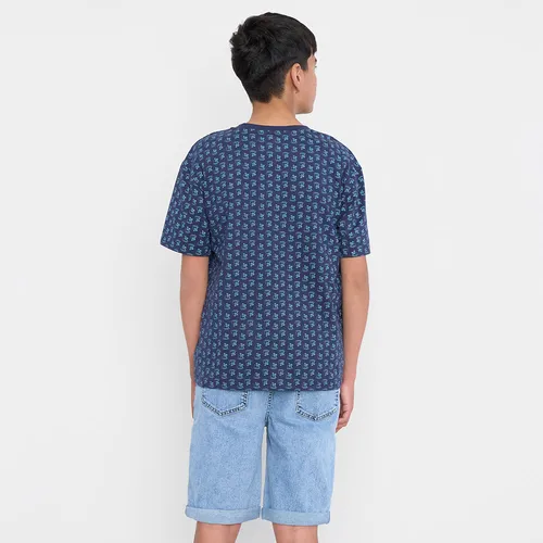 Polera Niño Teen Mc Full Bolsillo Azul Corona