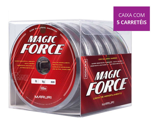 Kit Com 5 Linhas Monofilamento Maruri Magic Force 0,60mm