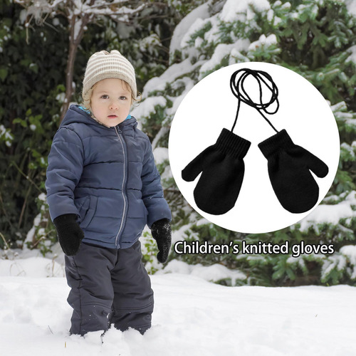Manoplas Para Niños Pequeños Con Cordón Guantes De Esquí Par