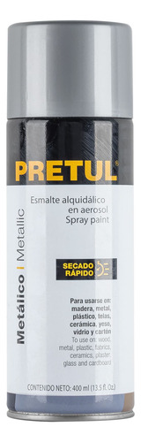 Pintura En Aerosol Metalica Plata 400ml 4 Latas Pretul 27174