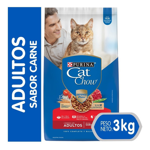 Alimento Seco Para Gato Cat Chow® Adulto Carne 3kg