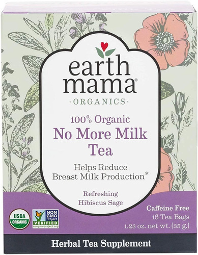 Earth Mama No More Milk Té Orgánico No Mas Leche 16 Saquitos