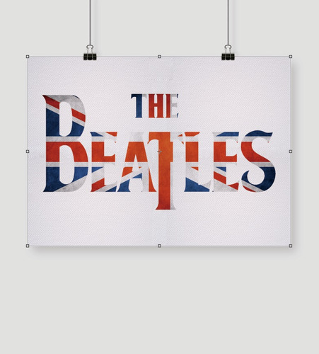 Beatles Bandera Britanica 90x50 Lienzo En Tela