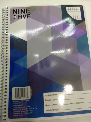 Kit 10 Cuaderno Profesional 90 Hojas C/5 , Nine To Five (Usado)