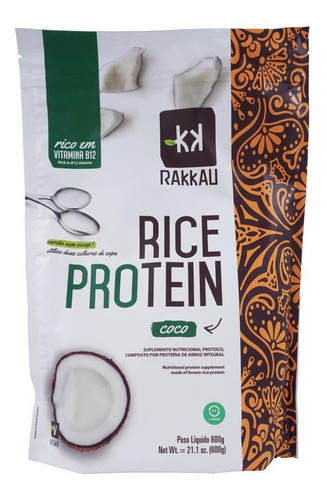 Rakkau Rice Protein Proteína Do Arroz Integral Coco 600g