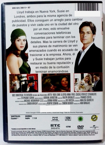 Perfectos Extraños Perfect Strangers Rob Lowe Dvd Original (Usado)
