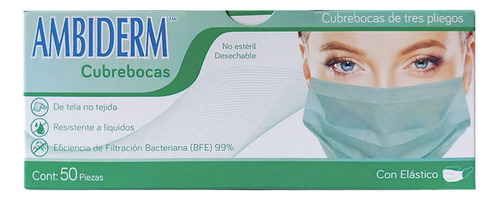 Cubre Bocas (tapabocas) Desechables 50 Pzas - Ambiderm